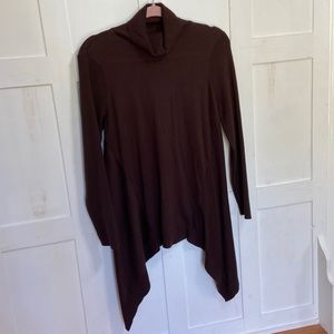 💖 CHICO’S Turtleneck Sweater Brown Cotton-Cashmere Women’s Sweater Size Medium